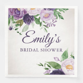 Lila Lavendel Greenery Gray Brautparty Paper Serviette