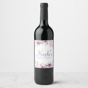 Lila Lavendel Lilac Blumenwein Weinetikett