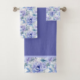 Lila Lavendel Peonies Handtuchhandtuch Set