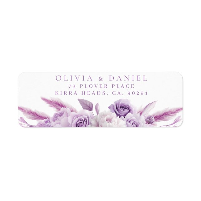 Lila Lavendel-Rose, die das Rücksendekennzeichen e (Vorne)