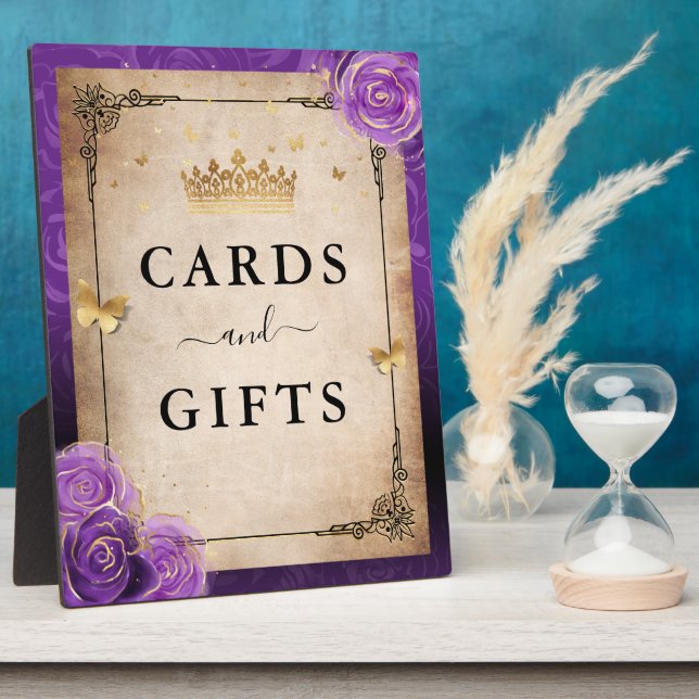 Lila Lavendel Rose Gold Cards und Geschenke-Zeiche Fotoplatte (Seite)