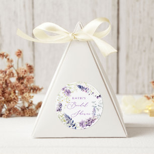 Lila + Lavendel-Rundsticker mit Blumenmuster Runder Aufkleber