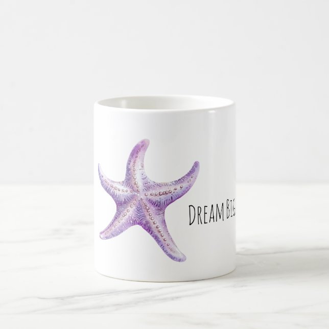 Lila Lavendel Seestern Kaffeetasse (Mittel)