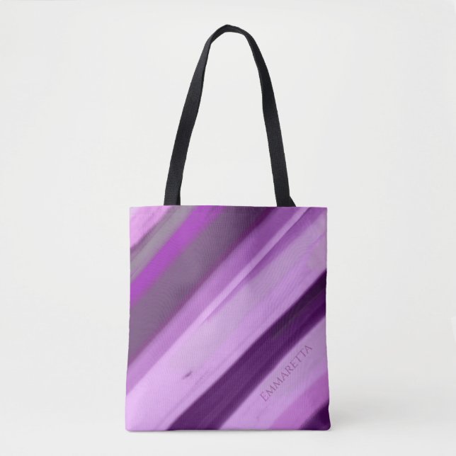 Lila Lavendel Streifen  Tasche (Vorderseite)