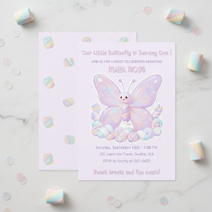 Lila Lavendel Traum Schmetterling Kinder Geburtsta Einladung