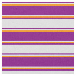 Lila, Lavendel und dunkle Orangenstreifen Stoff