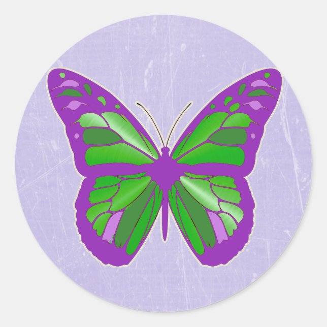Lila, Lavendel- und Limettenkleber für grüne Schme Runder Aufkleber (Vorderseite)