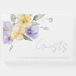 Lila Lavendel- und Sonnenblütenhochzeit Gästebuch
