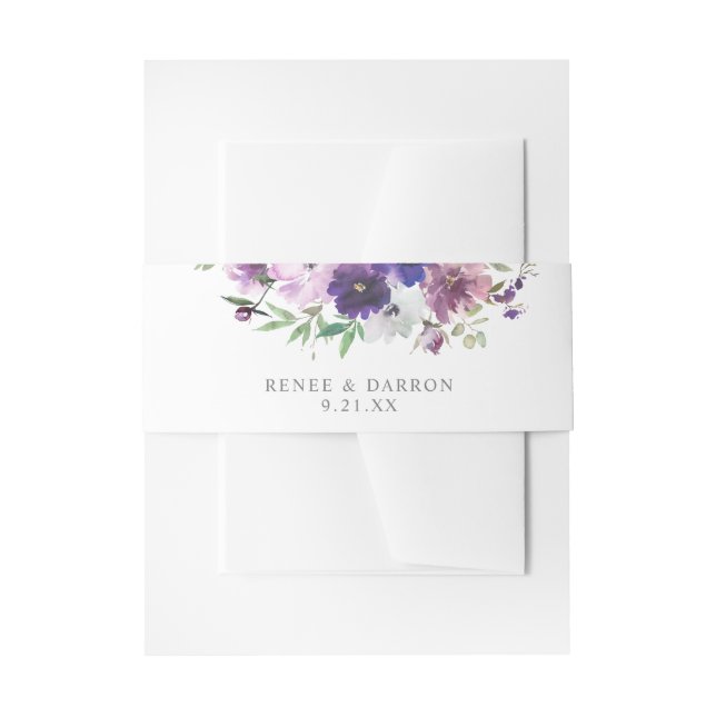 Lila Lavendel und Violettfloral 3 Einladungsbanderole (Vorderseite Beispiel)