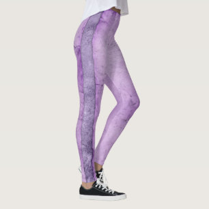 Lila Lavendel verblasste Ruhm strichende Frauen Leggings