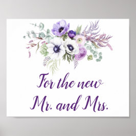 Lila Lavendel White Wedding Cards & Gifts Zeichen Poster