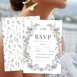 Lila Lavendel Wildblume Hochzeit RSVP-Karten RSVP Karte