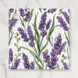 Lila Lavendelblüten Aquarell Botanik Geschenkanhänger