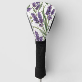 Lila Lavendelblüten Aquarell Botanik Golf Headcover