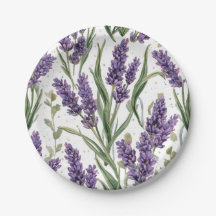 Lila Lavendelblüten Aquarell Botanik