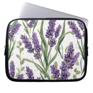 Lila Lavendelblüten Aquarell Botanisch Laptopschutzhülle