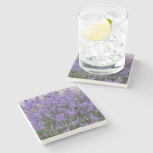Lila Lavendelblüten Floral Steinuntersetzer