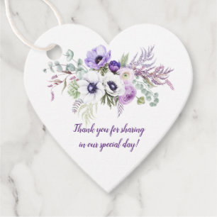 Lila Lavendelblütenhochzeit in Herzform Geschenkanhänger