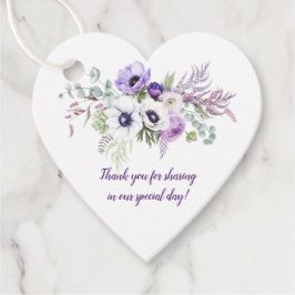 Lila Lavendelblütenhochzeit in Herzform Geschenkanhänger