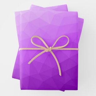 Lila Lavendelgefälle geometrisches Messmuster Geschenkpapier Set