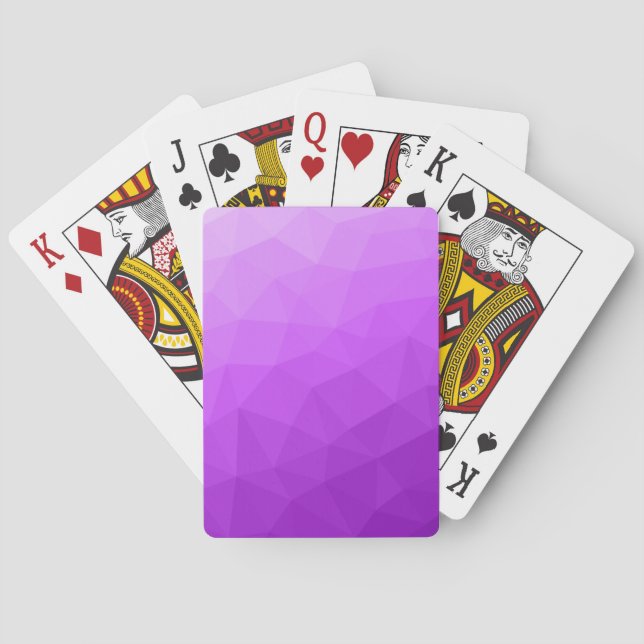 Lila Lavendelgefälle geometrisches Messmuster Spielkarten (Rückseite)