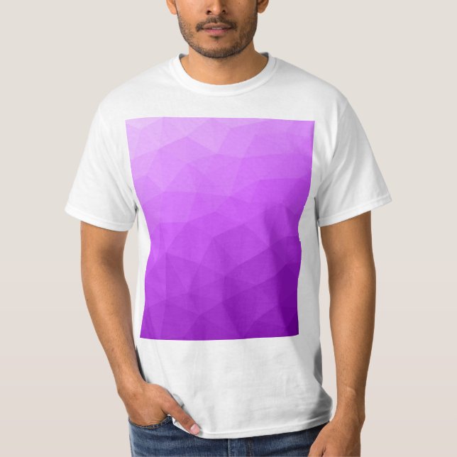 Lila Lavendelgefälle geometrisches Messmuster T-Shirt (Vorderseite)