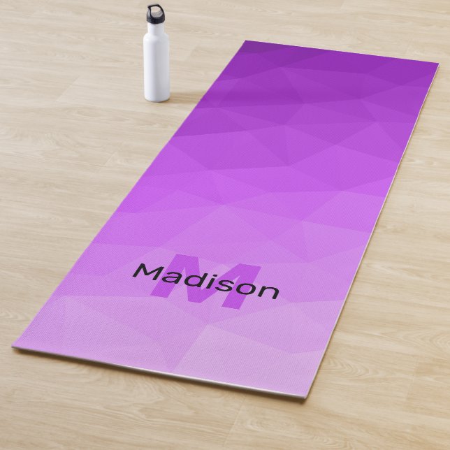 Lila Lavendelgeometrie Monogramm Yogamatte (Beispiel)