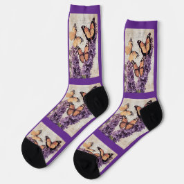 Lila Lavendelkunst Socken