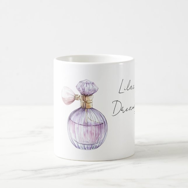 Lila Lavendelparfümflasche Kaffeetasse (Mittel)