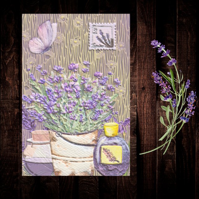Lila Lavender Blooms Apothekary Vintag Ephemere Seidenpapier (Von Creator hochgeladen)