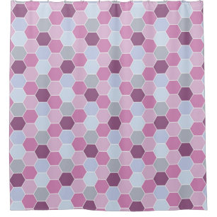 Lila Lavender Blue Honeycomb-Muster Duschvorhang