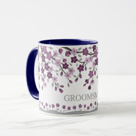 Lila Lavender Cherry Blossom Trauzeugen Tasse
