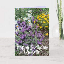 Lila Lavender & Daisy Blume Floral Geburtstag Karte