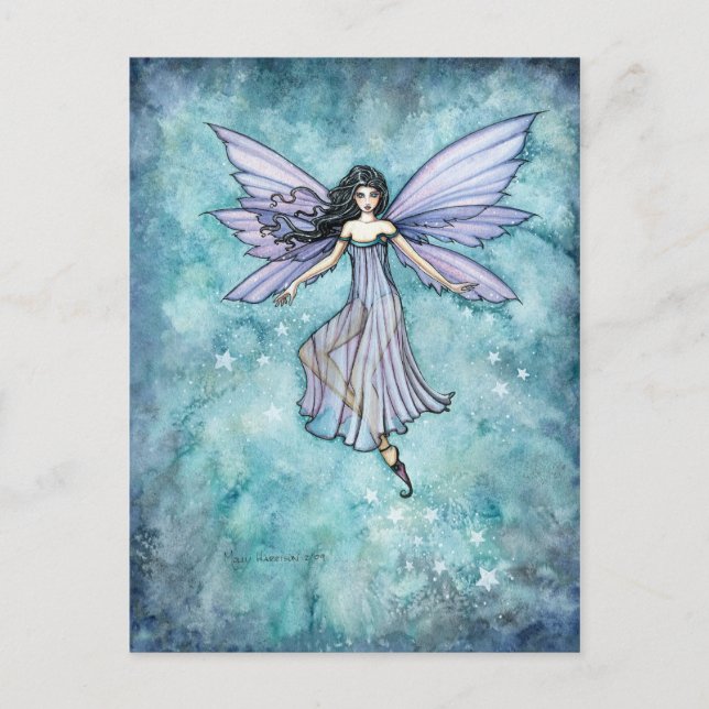 Lila Lavender Fairy Art von Molly Harrison Postkarte (Vorderseite)