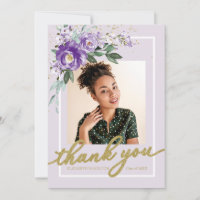 Lila Lavender Floral Abschluss Foto Vielen Dank