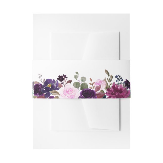 Lila Lavender Floral Boho Hochzeit Einladungsbanderole (Vorderseite Beispiel)