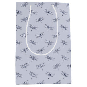 Lila Lavender Glitzer Dragonflies Mittlere Geschenktüte