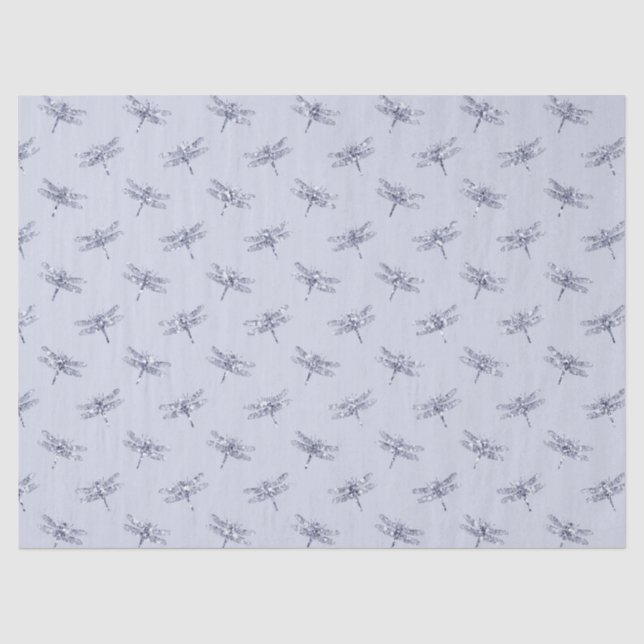 Lila Lavender Glitzer Dragonflies  Seidenpapier (Vorderseite)