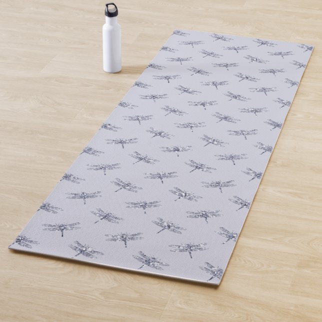 Lila Lavender Glitzer Dragonflies        Yogamatte (Beispiel)