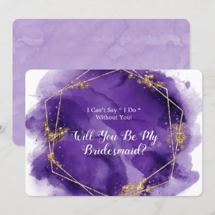 Lila Lavender Gold werden Sie mein Bridesmaid Inv. Einladung