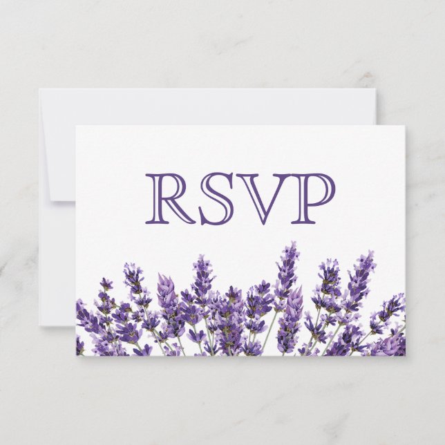 Lila Lavender Lilac Blume Wedding RSVP Karte (Vorderseite)
