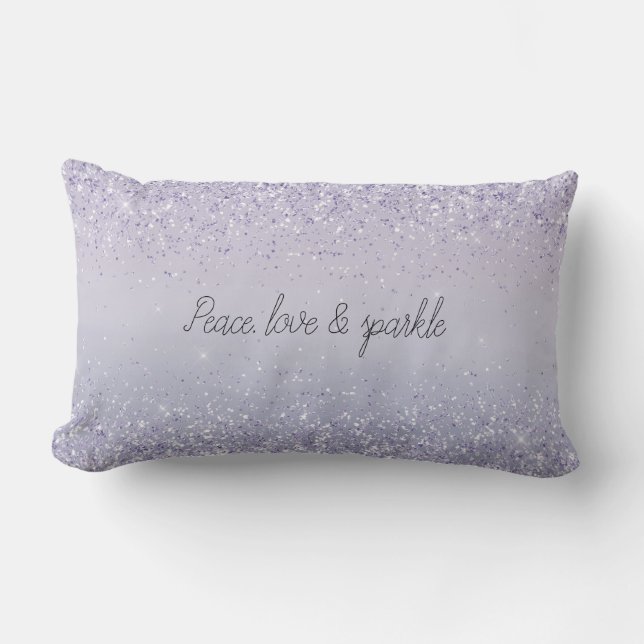 Lila Lavender Ombre Glitzer Sparkasse Lendenkissen (Vorderseite)