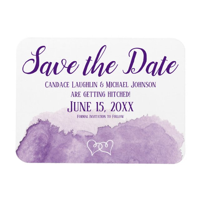 Lila Lavender Save the Date Hochzeit Magnet (Horizontal)