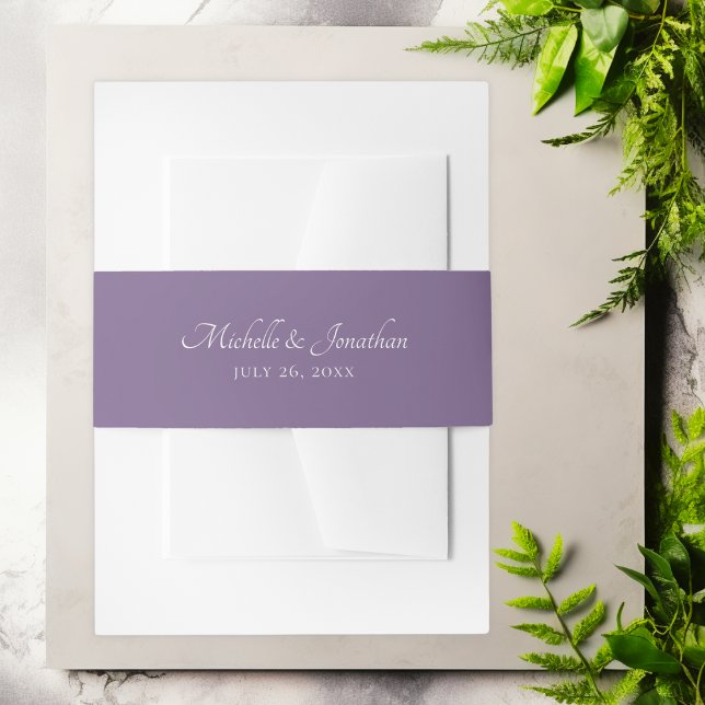 Lila Lavender Wedding Einladungsbanderole (Purple Lavender Wedding Invitation Belly Band)