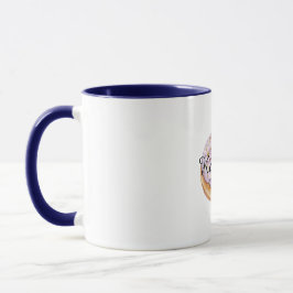Lila Lavender White Floral Donut Tasse