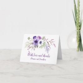 Lila Lavender White Wedding Dankeschön Karte