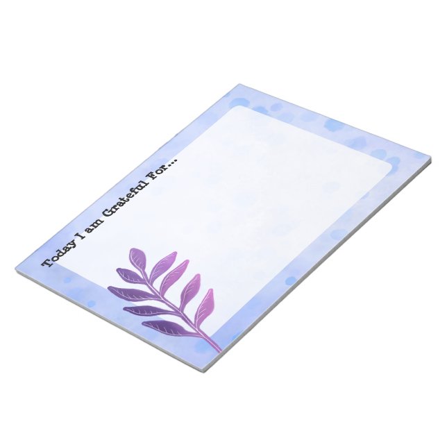 Lila Leaf Daily Dankbarkeit Notepad Notizblock (angewinkelt)