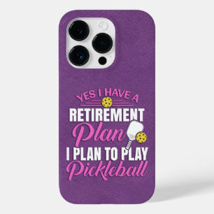 Lila Leather Funny Pickleball Case-Mate iPhone 14 Pro Hülle