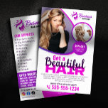 Lila, lebendiges Haar Stylist Salon Beauty Makeup Flyer<br><div class="desc">Mit diesem atemberaubenden zweiseitigen Flyer-Set können Sie Ihr Salon-Marketing noch höher legen! Mit einem modernen lila Design ist es ideal,  um Ihre Haarverlängerungen,  das Flechten,  das Styling-Know-how und vieles mehr zu präsentieren. Passen Sie es einfach an und ziehen Sie neue Kunden an!</div>