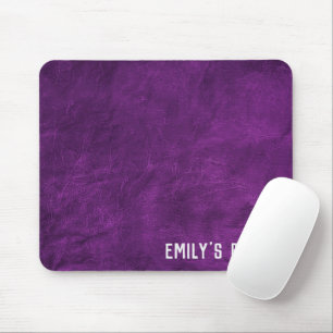 Lila Leder mit Silbername Mousepad